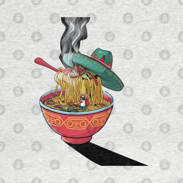 Mexican style ramen noodles bowl for Mexico lovers by Spaceboyishere